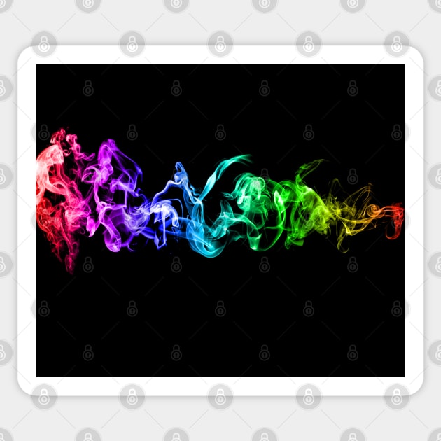 Colorful Abstract Smoke - A Rainbow in the Dark Sticker by StilleSkyggerArt